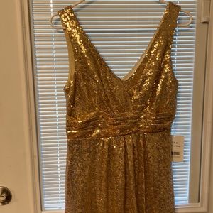 Gold sequins formal dress